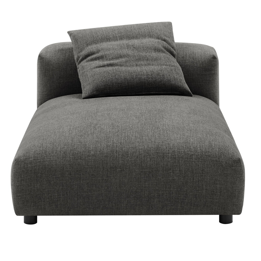 Solace 2-Piece Modular Upholstered Fabric Sectional Sofa With Chaise - Charcoal