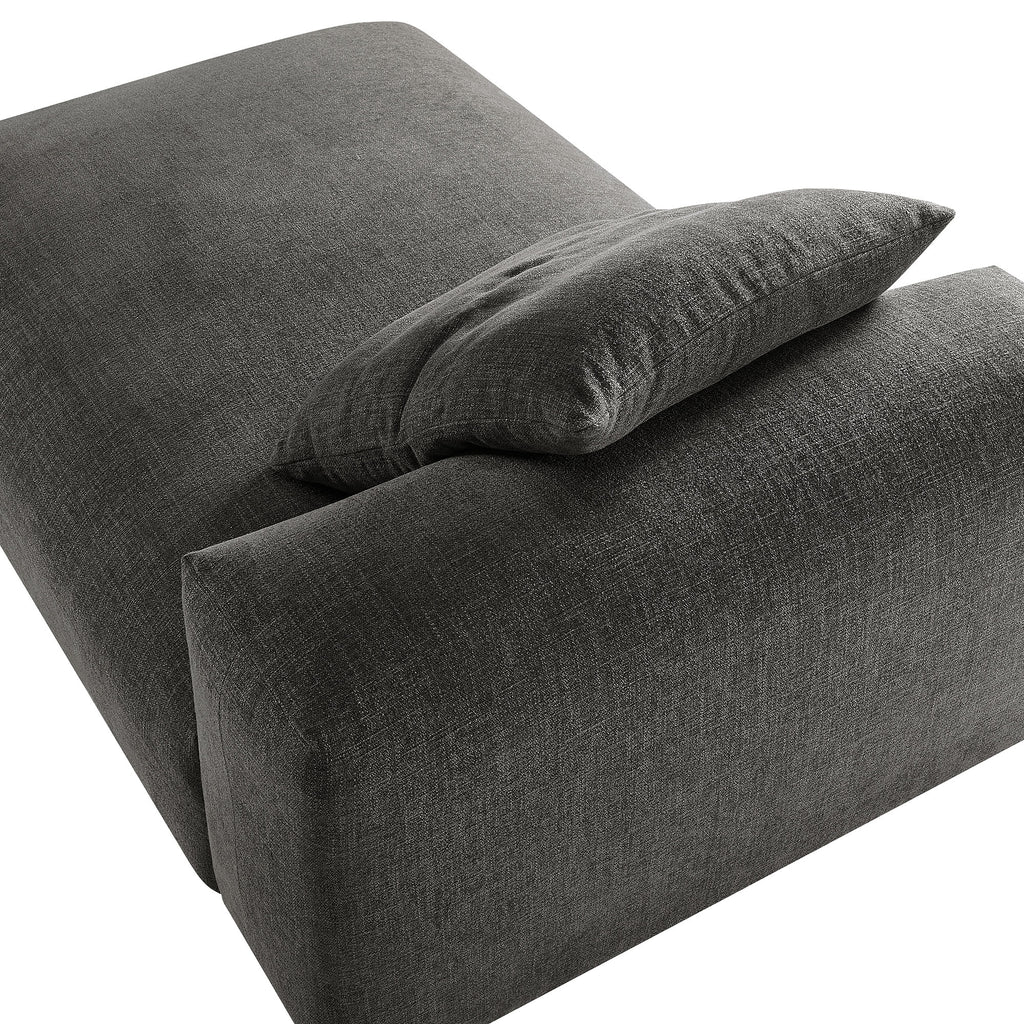 Solace Modular Upholstered Fabric Armless Chaise Lounge - Charcoal