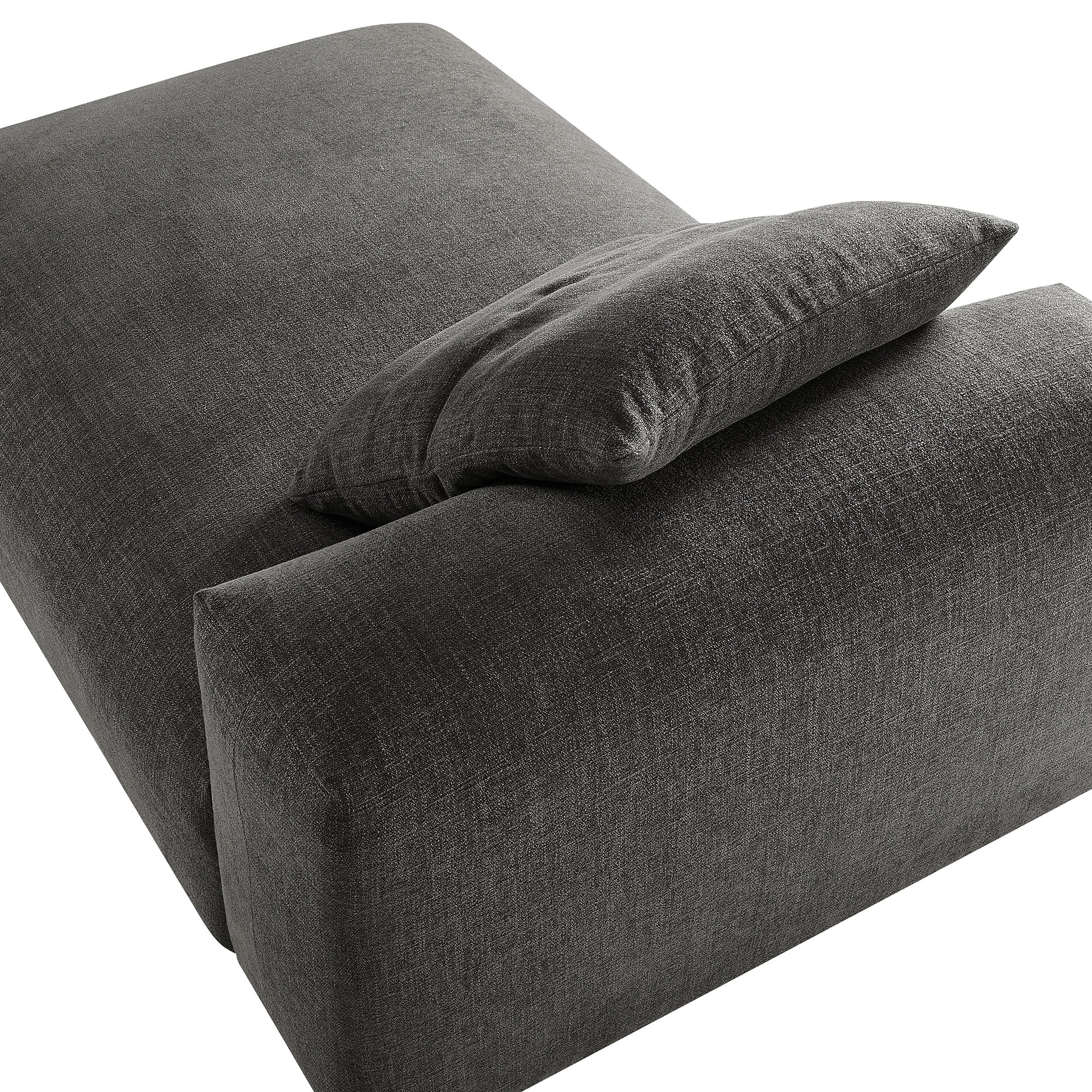 Solace Modular Upholstered Fabric Armless Chaise Lounge - Charcoal