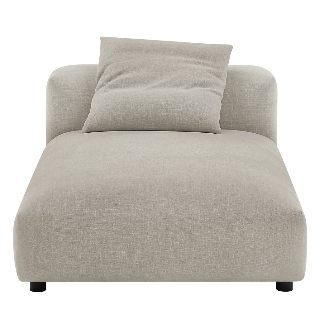 Solace Modular Upholstered Fabric Armless Chaise Lounge - Linen