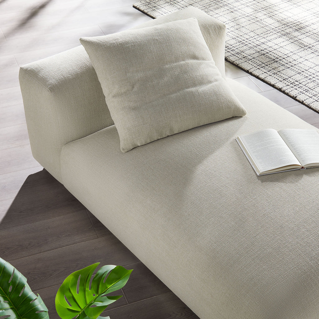 Solace Modular Upholstered Fabric Armless Chaise Lounge - Linen