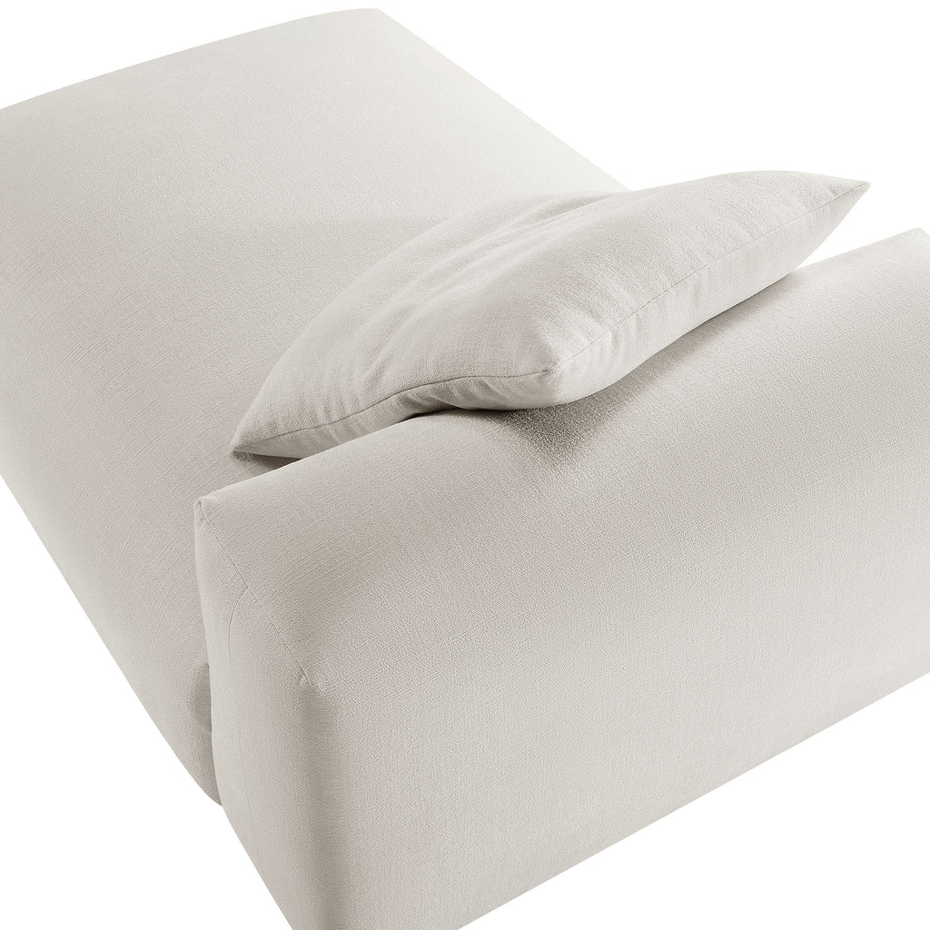 Solace Modular Upholstered Fabric Armless Chaise Lounge - Salt