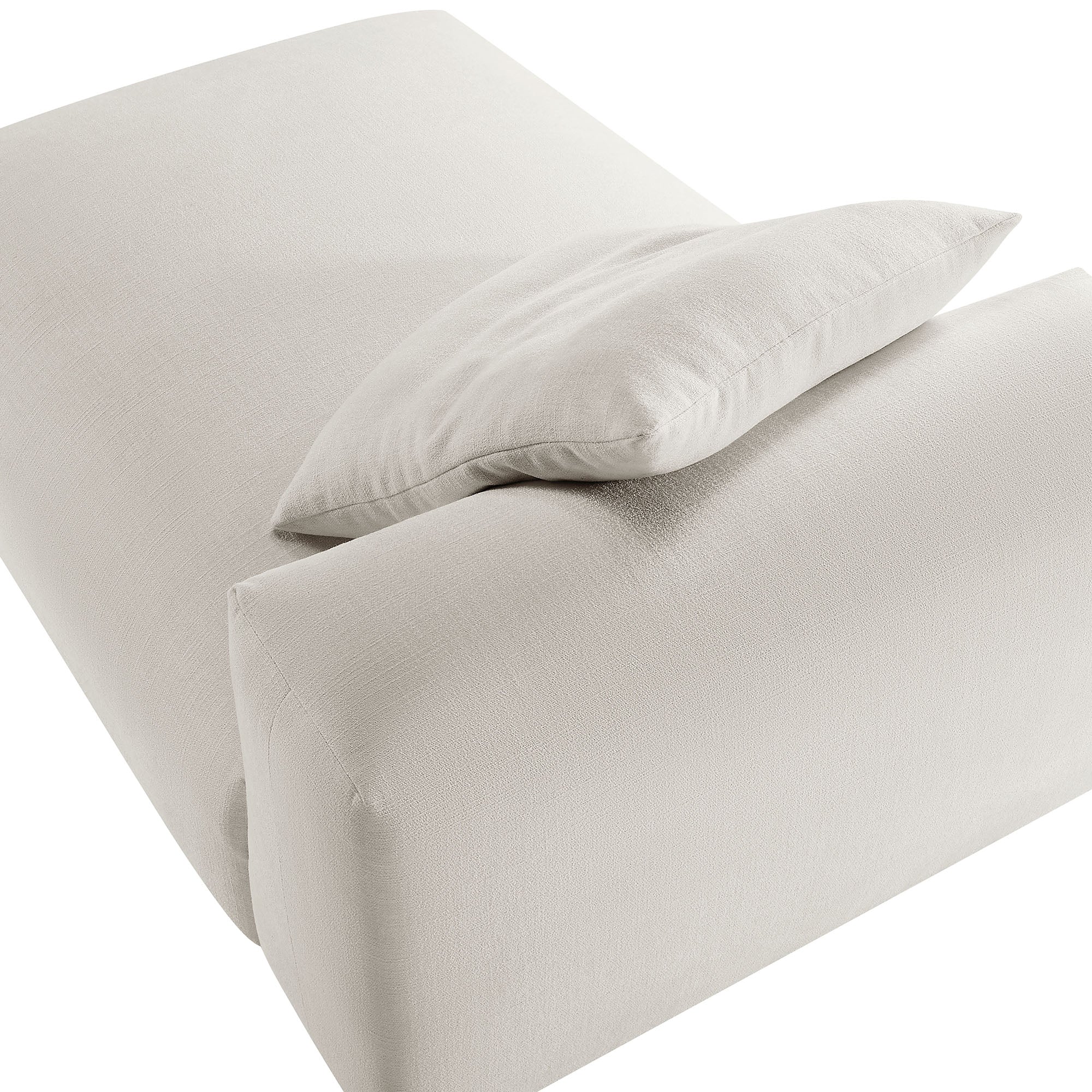 Solace Modular Upholstered Fabric Armless Chaise Lounge - Salt