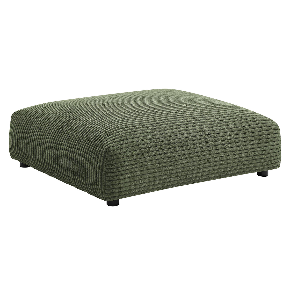 Solace Modular Corduroy Upholstered Armless Loveseat and Ottoman Set - Fern