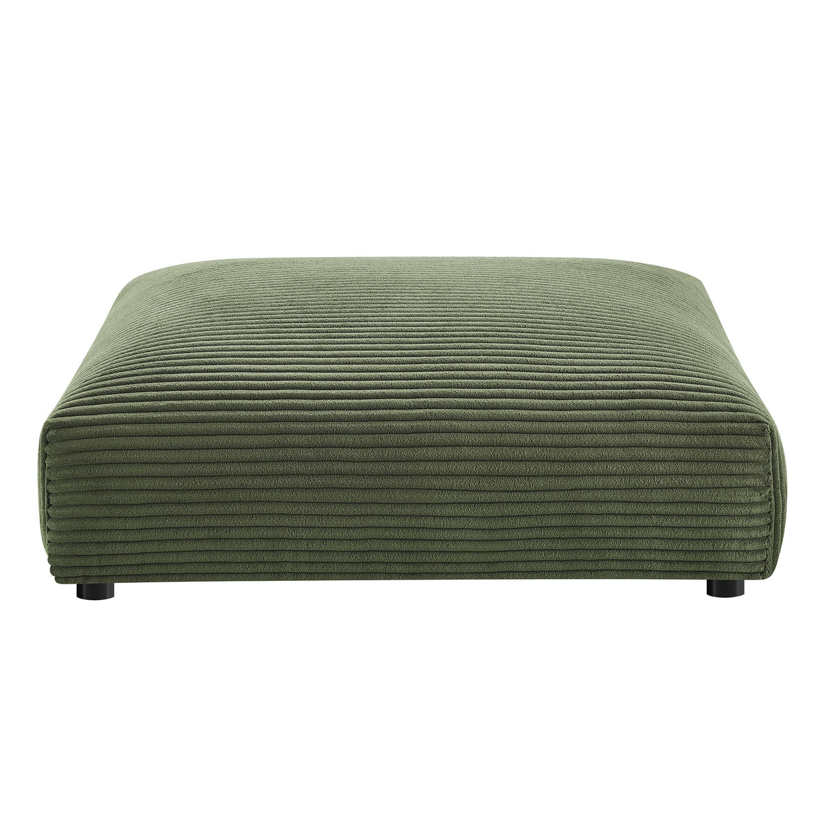 Solace Modular Corduroy Upholstered Armless Loveseat and Ottoman Set - Fern