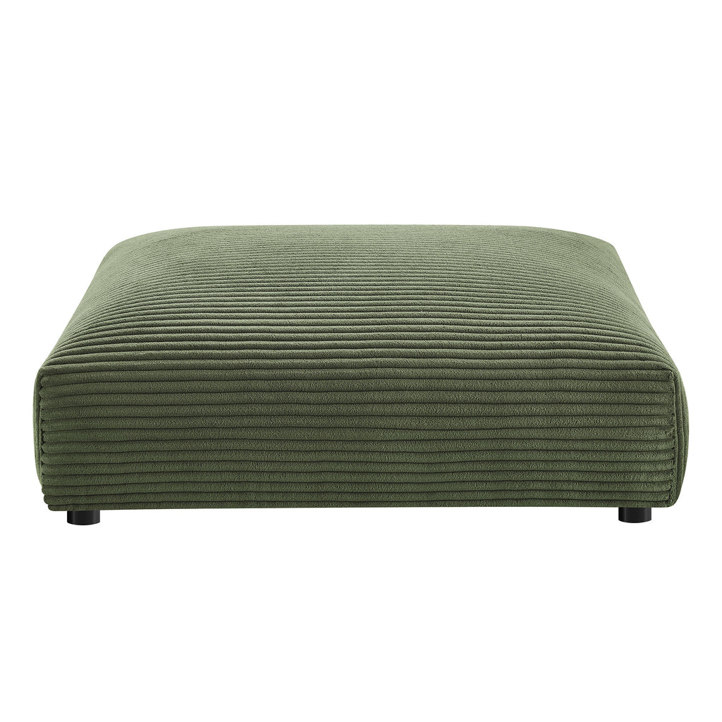 Solace 4-Piece Modular Corduroy Upholstered Sectional Sofa With Ottoman - Fern