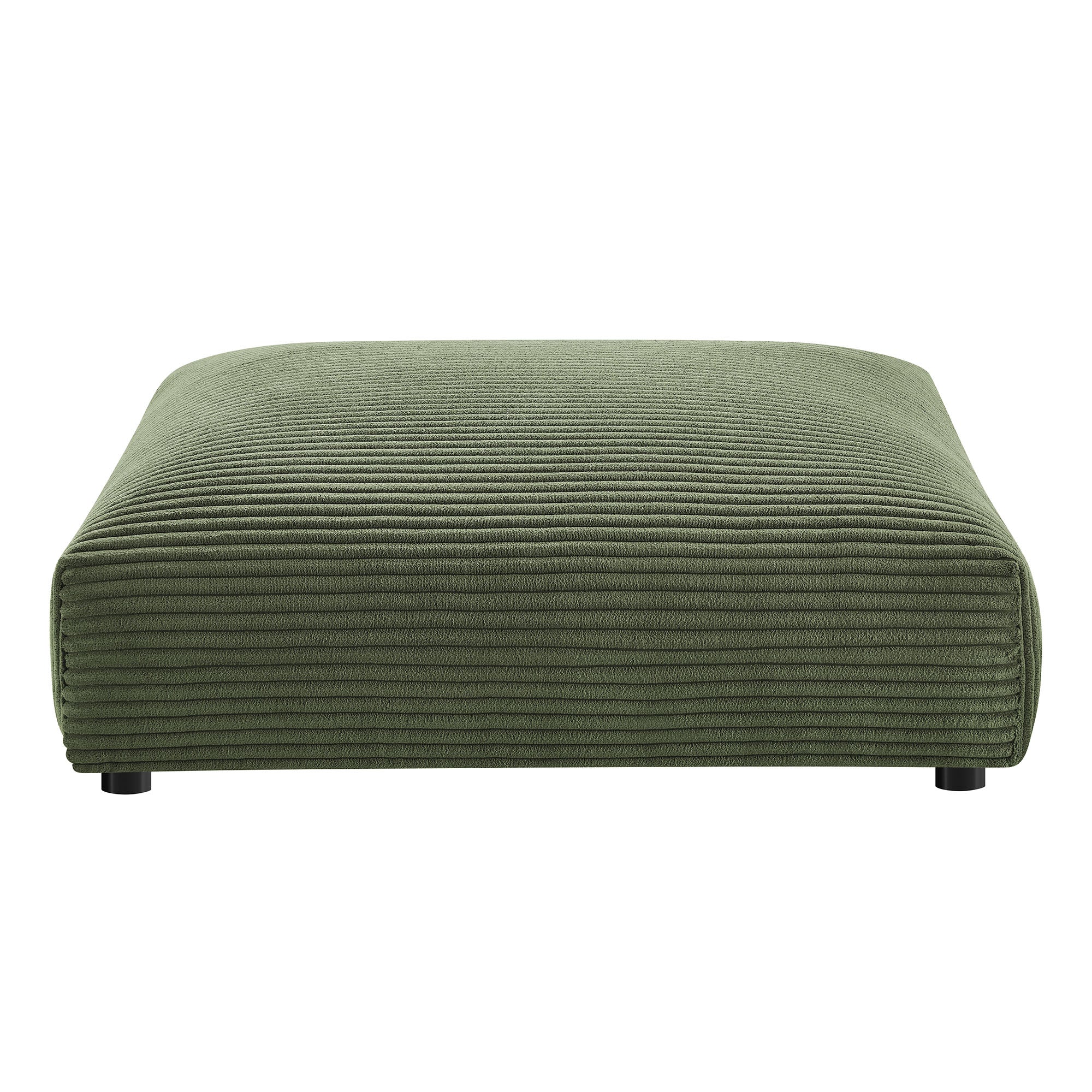 Solace 4-Piece Modular Corduroy Upholstered Sectional Sofa With Ottoman - Fern