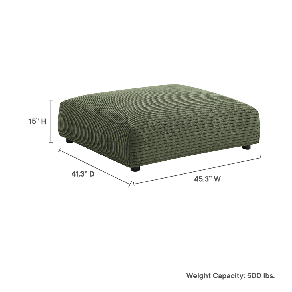 Solace Modular Corduroy Upholstered Ottoman - Fern