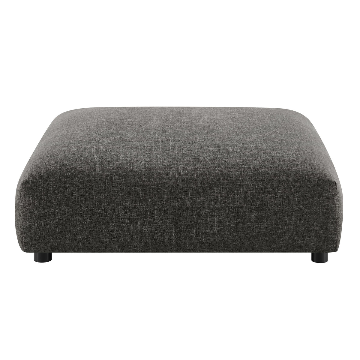 Solace 4-Piece Modular Upholstered Fabric Sectional Sofa With Ottoman - Charcoal