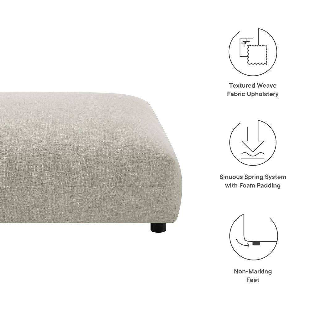 Solace Modular Upholstered Fabric Ottoman - Linen