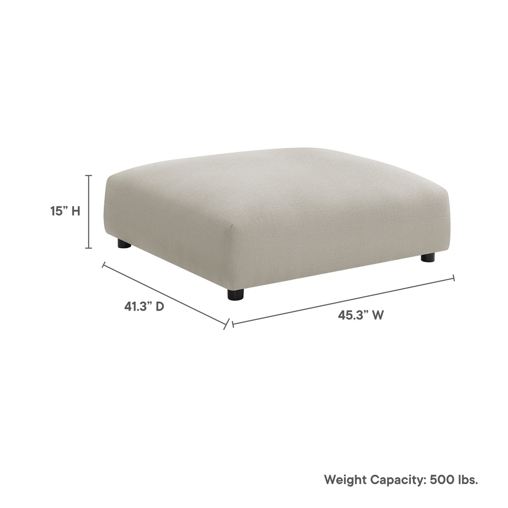 Solace Modular Upholstered Fabric Ottoman - Linen