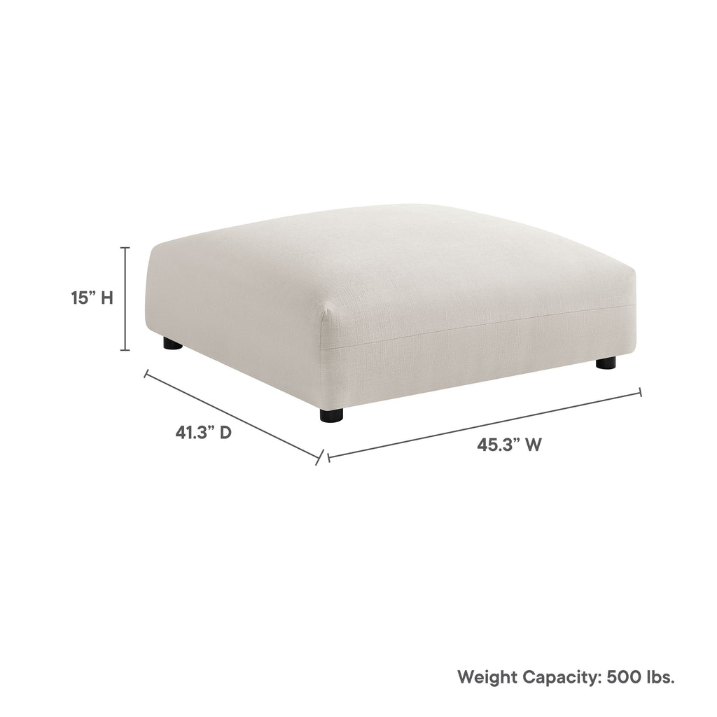 Solace Modular Upholstered Fabric Ottoman - Salt