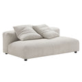 Solace Modular Corduroy Upholstered Armless Loveseat - Almond