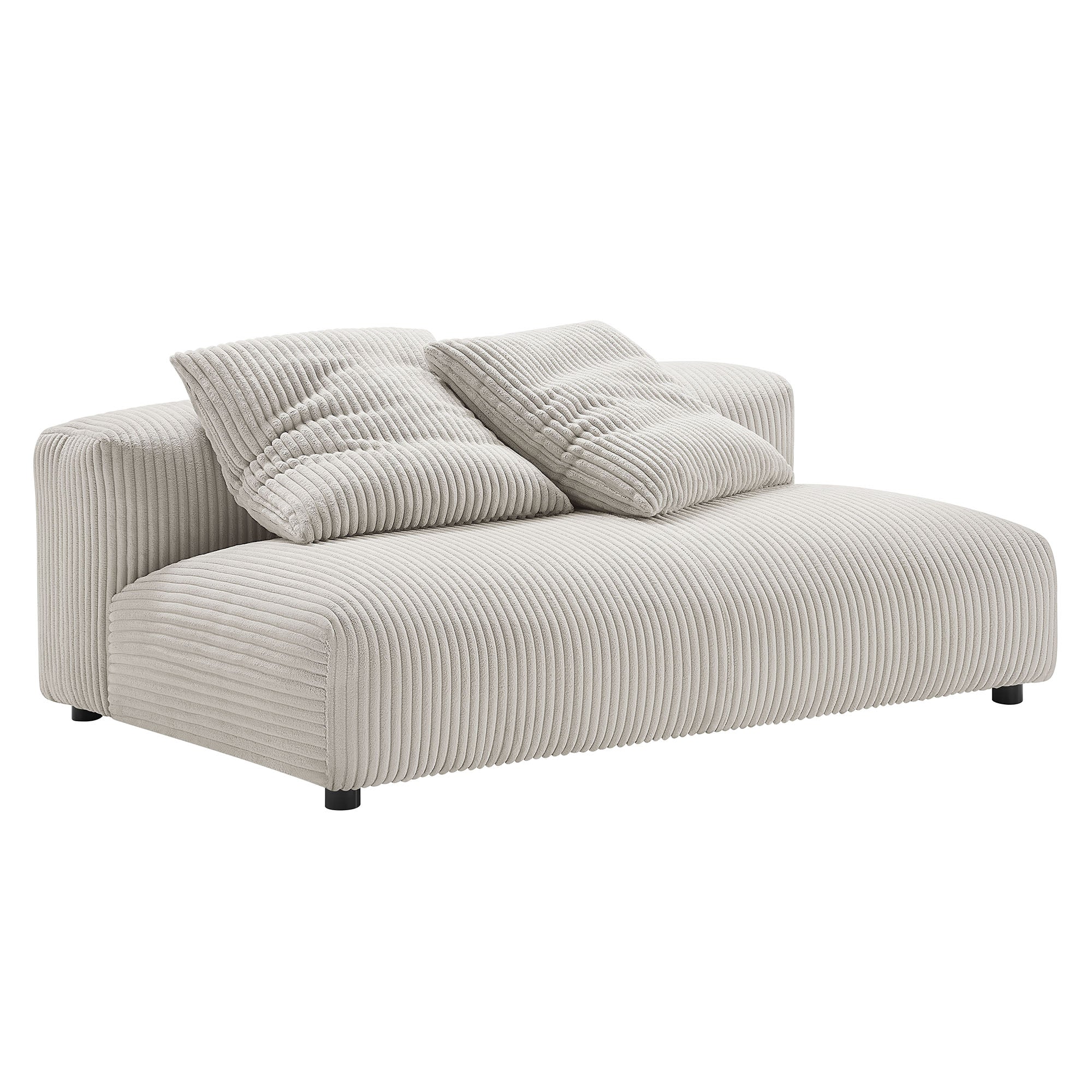 Solace 2-Piece Modular Corduroy Upholstered Sectional Sofa With Chaise - Almond