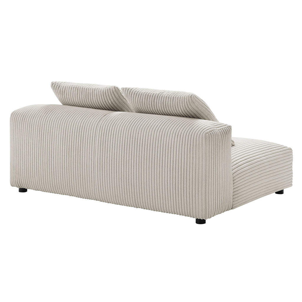 Solace Modular Corduroy Upholstered Armless Loveseat - Almond