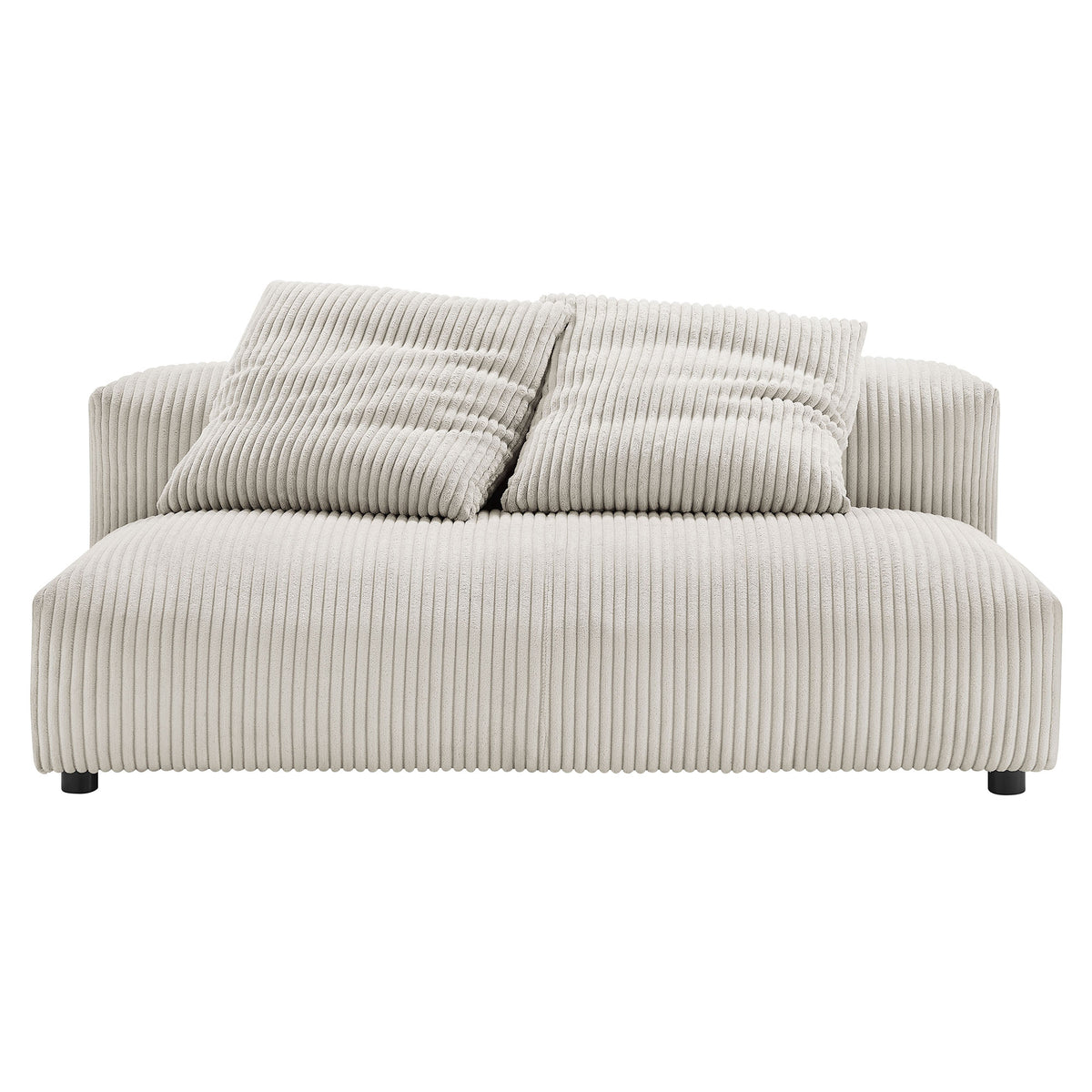 Solace Modular Corduroy Upholstered Armless Loveseat - Almond