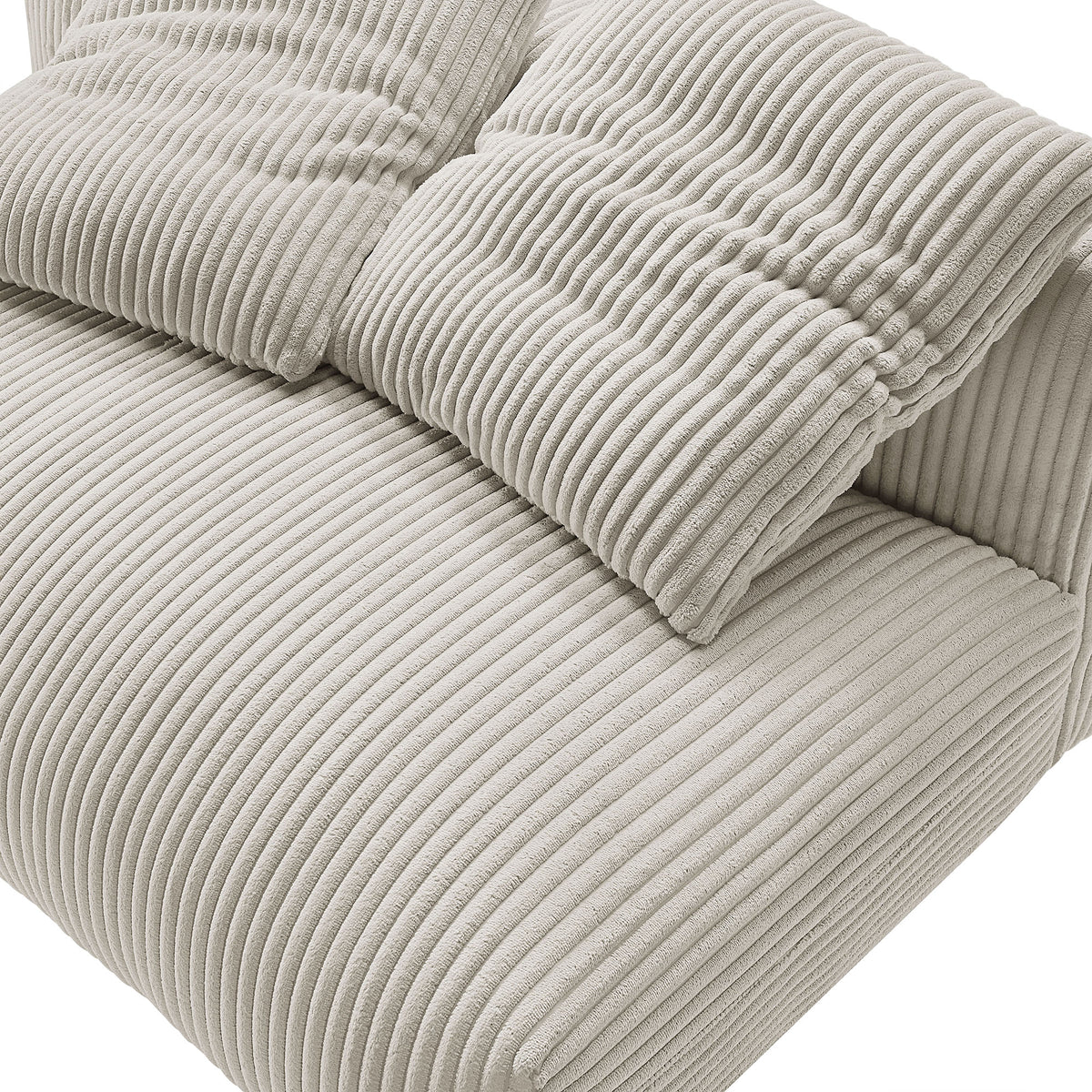 Solace Modular Corduroy Upholstered Armless Loveseat - Almond