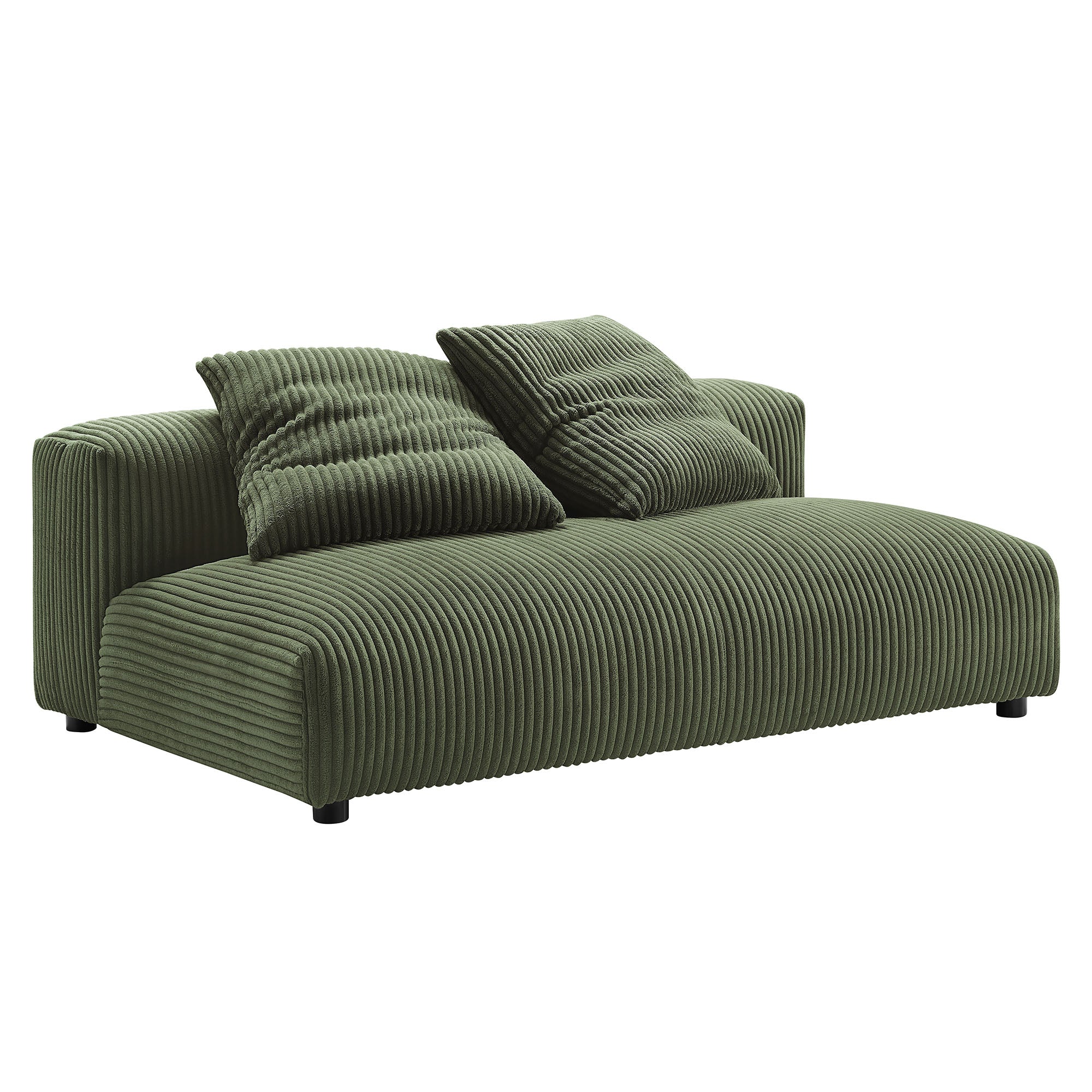 Solace Modular Corduroy Upholstered Armless Loveseat - Fern