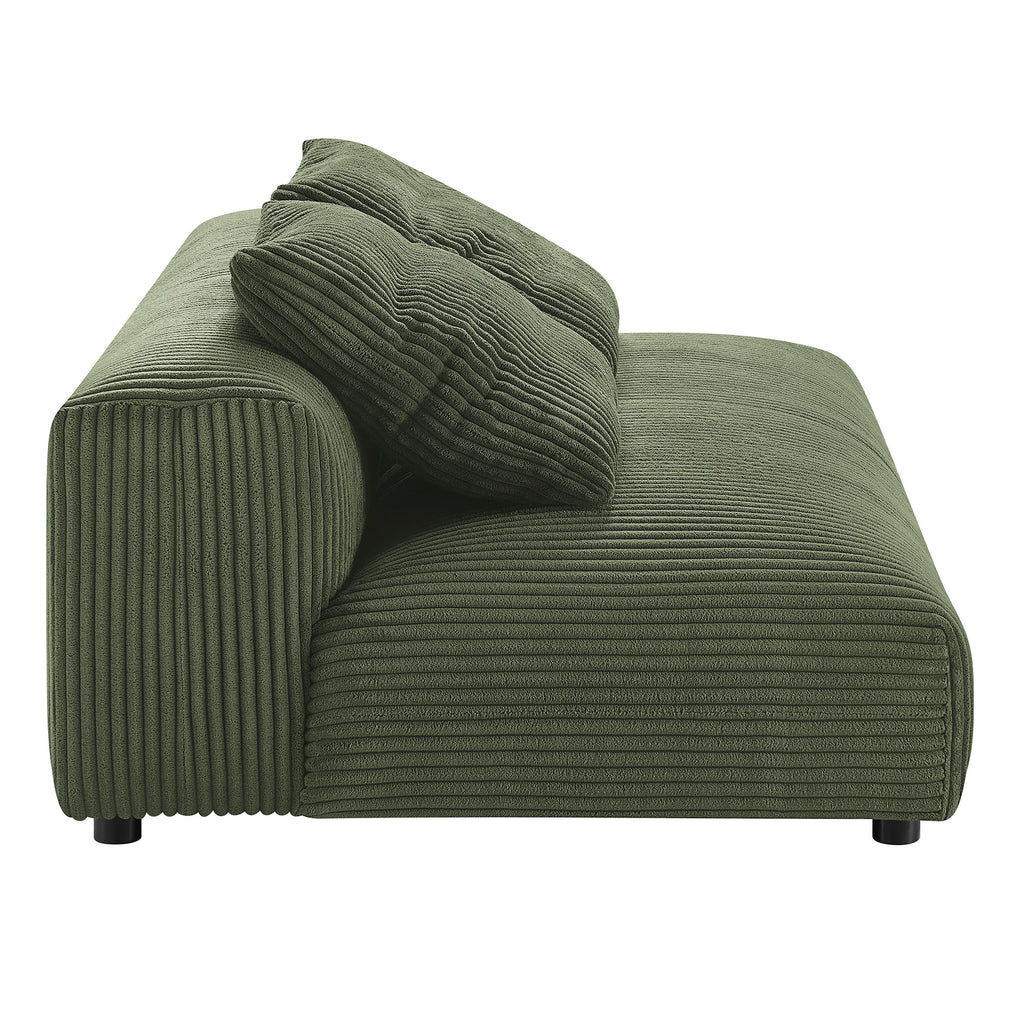 Solace 2-Piece Modular Corduroy Upholstered Sectional Sofa With Chaise - Fern