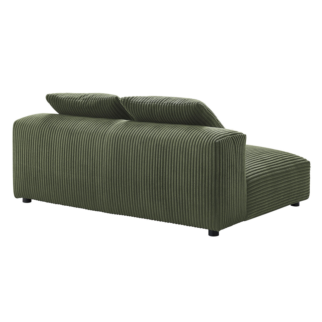 Solace Modular Corduroy Upholstered Armless Loveseat - Fern