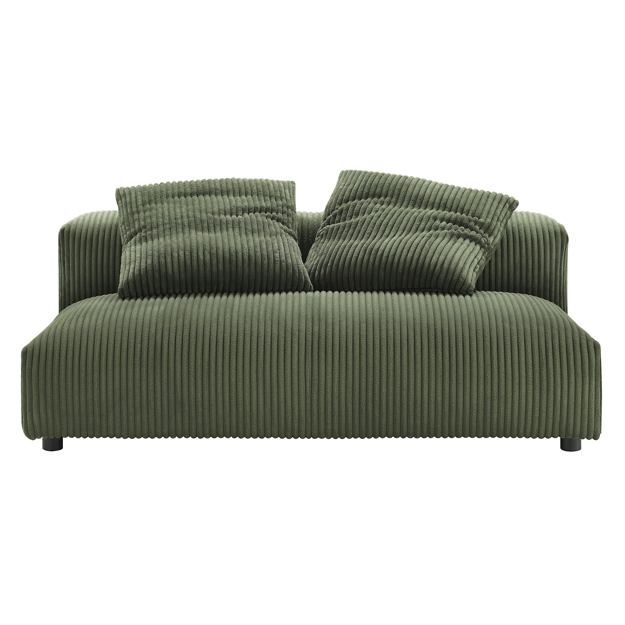 Solace Modular Corduroy Upholstered Armless Loveseat - Fern