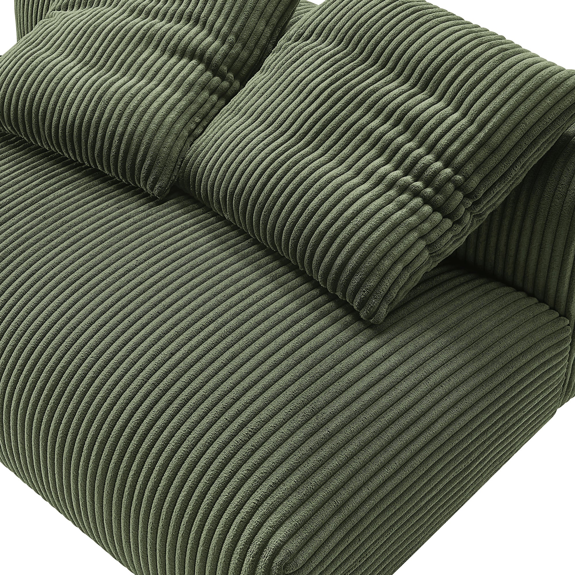 Solace Modular Corduroy Upholstered Armless Loveseat - Fern