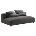Solace Modular Upholstered Fabric Armless Loveseat - Charcoal