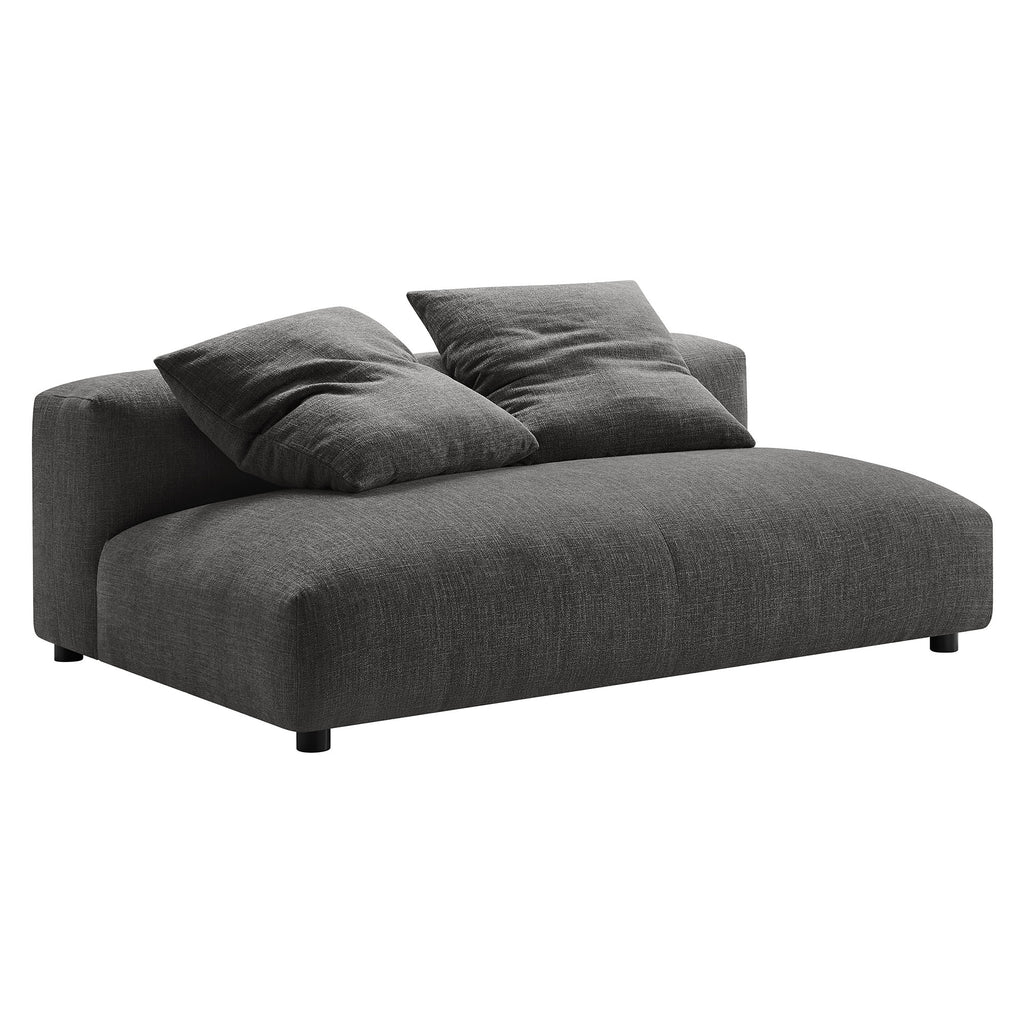 Solace 2-Piece Modular Upholstered Fabric Sectional Sofa With Chaise - Charcoal