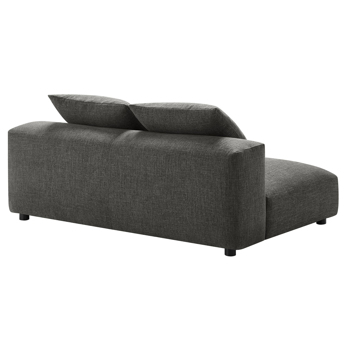 Solace Modular Upholstered Fabric Armless Loveseat - Charcoal