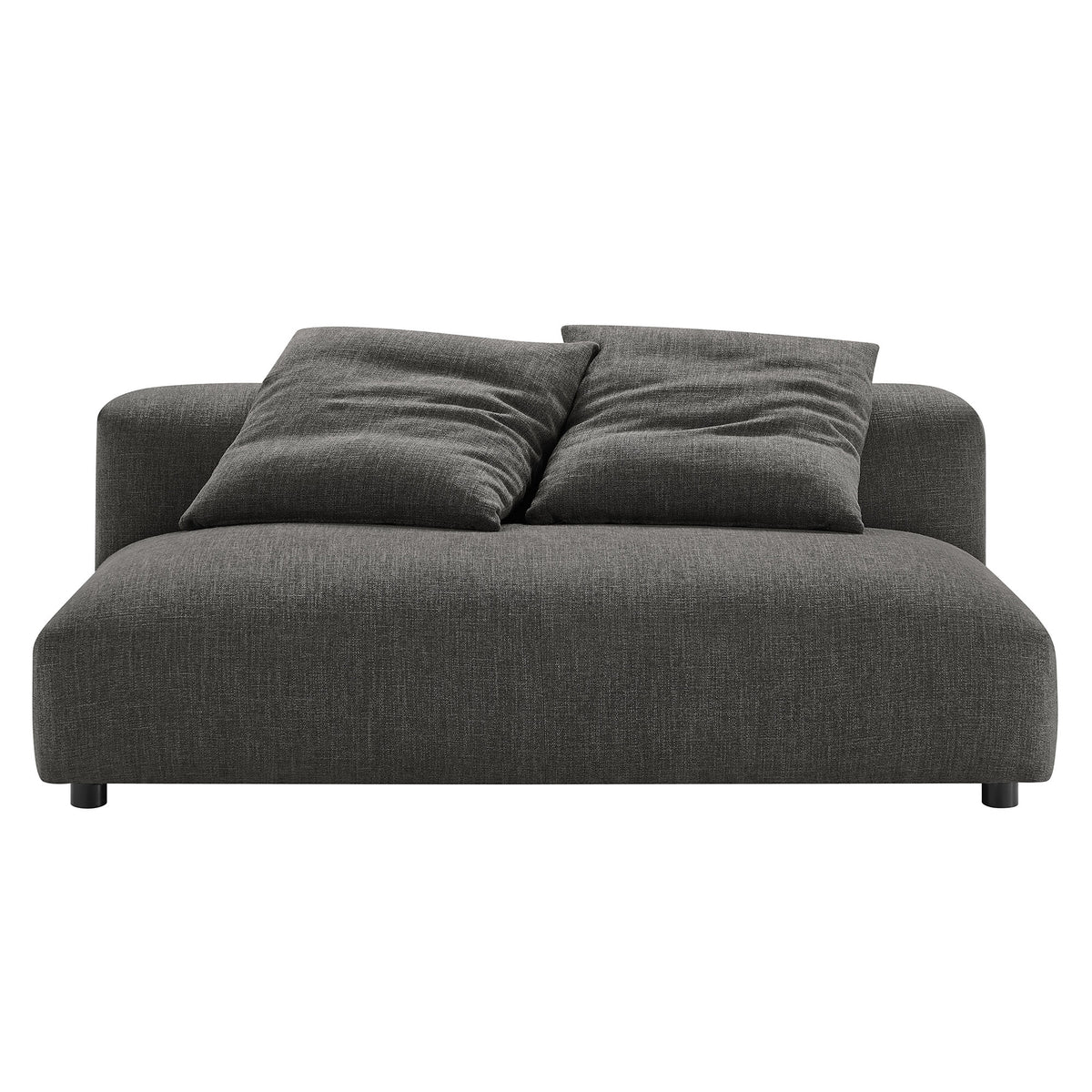 Solace 2-Piece Modular Upholstered Fabric Sectional Sofa With Chaise - Charcoal