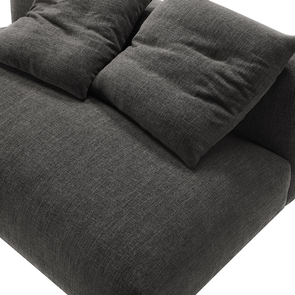Solace Modular Upholstered Fabric Armless Loveseat - Charcoal