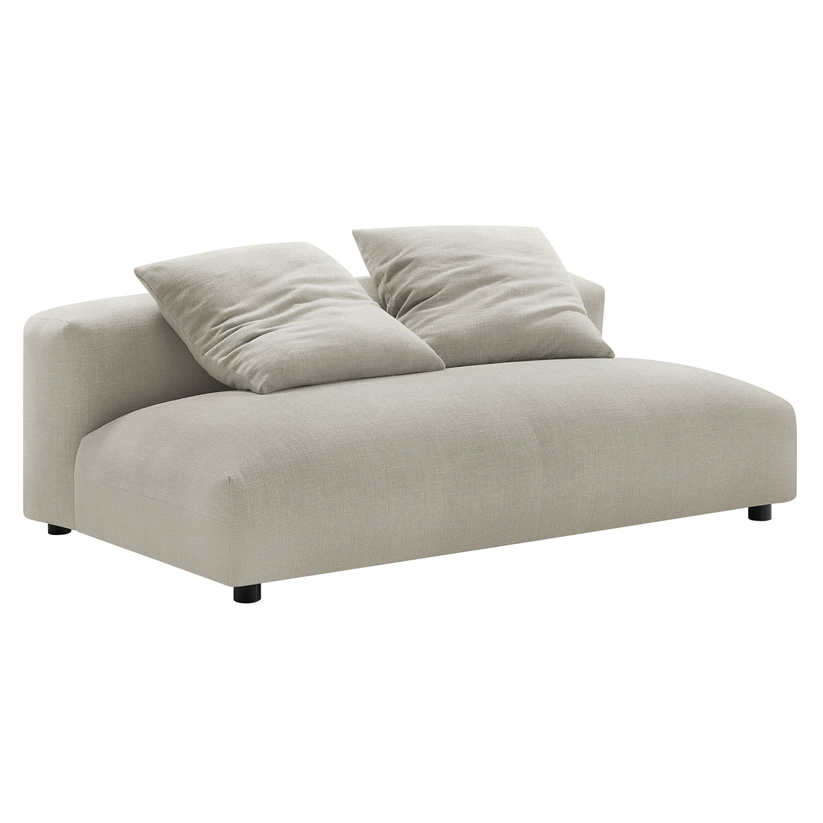 Solace Modular Upholstered Fabric Armless Loveseat and Ottoman Set - Linen