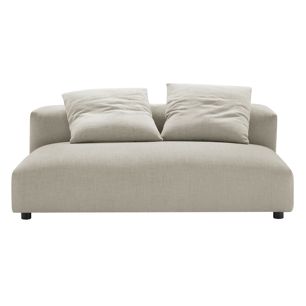 Solace Modular Upholstered Fabric Armless Loveseat and Ottoman Set - Linen