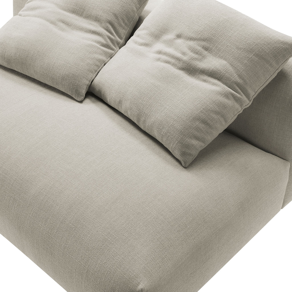 Solace Modular Upholstered Fabric Armless Loveseat - Linen