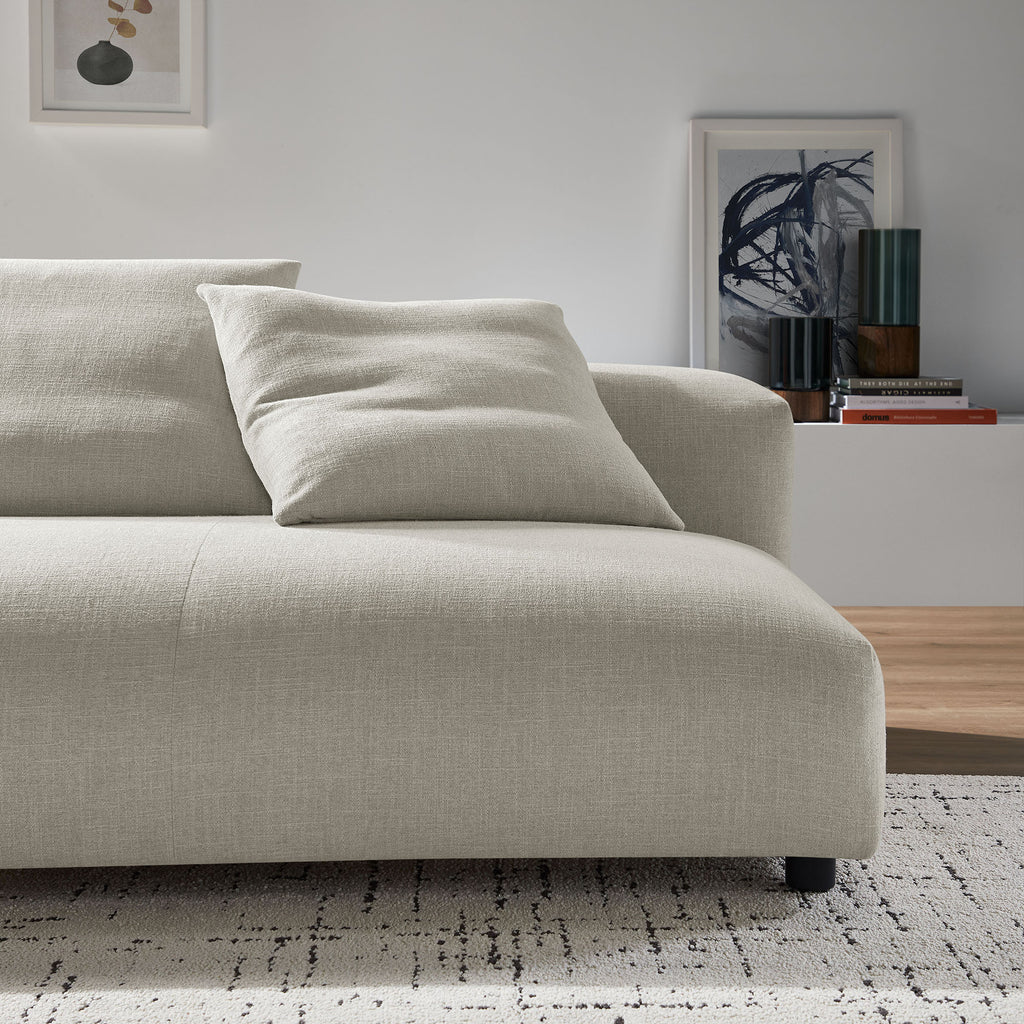 Solace Modular Upholstered Fabric Armless Loveseat - Linen