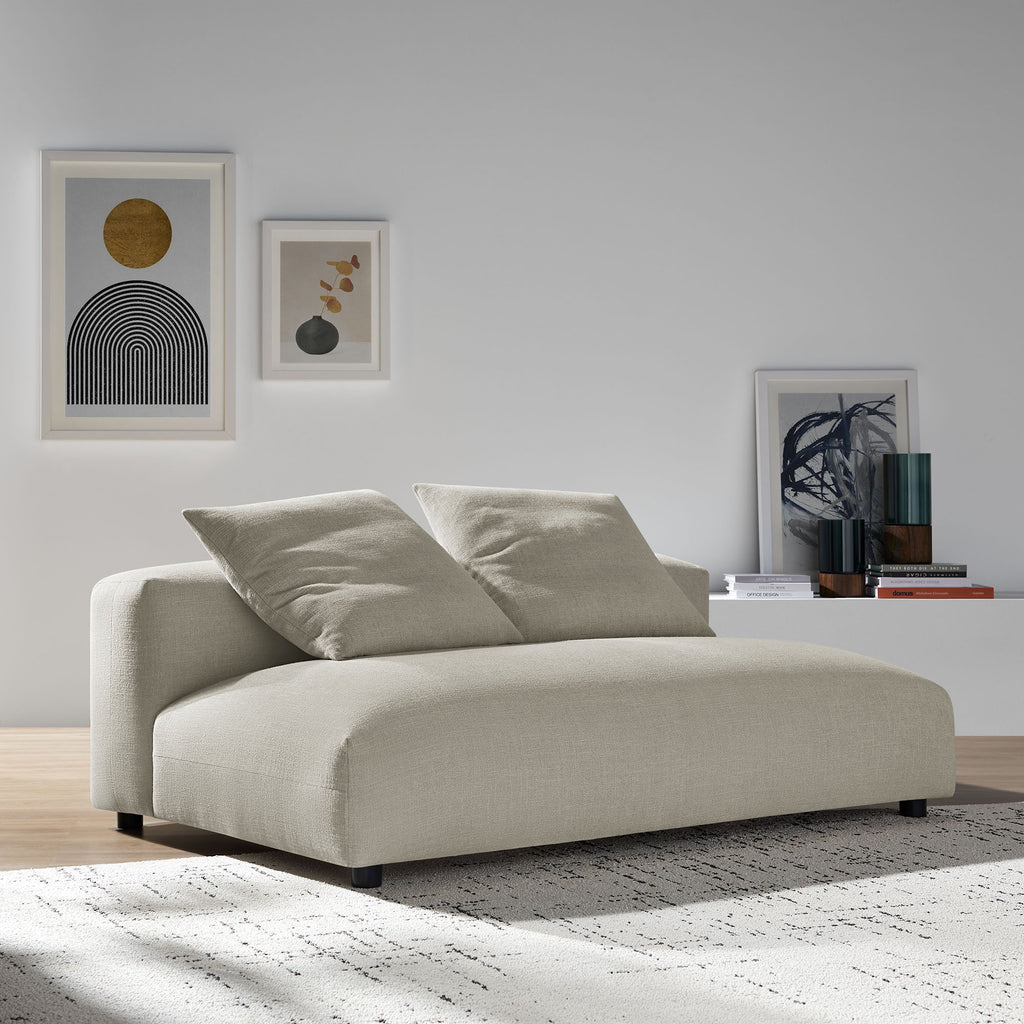 Solace Modular Upholstered Fabric Armless Loveseat - Linen