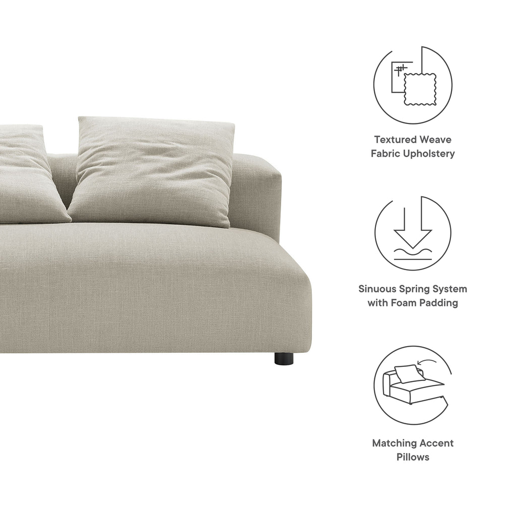Solace Modular Upholstered Fabric Armless Loveseat - Linen
