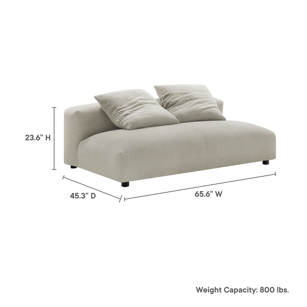 Solace Modular Upholstered Fabric Armless Loveseat - Linen