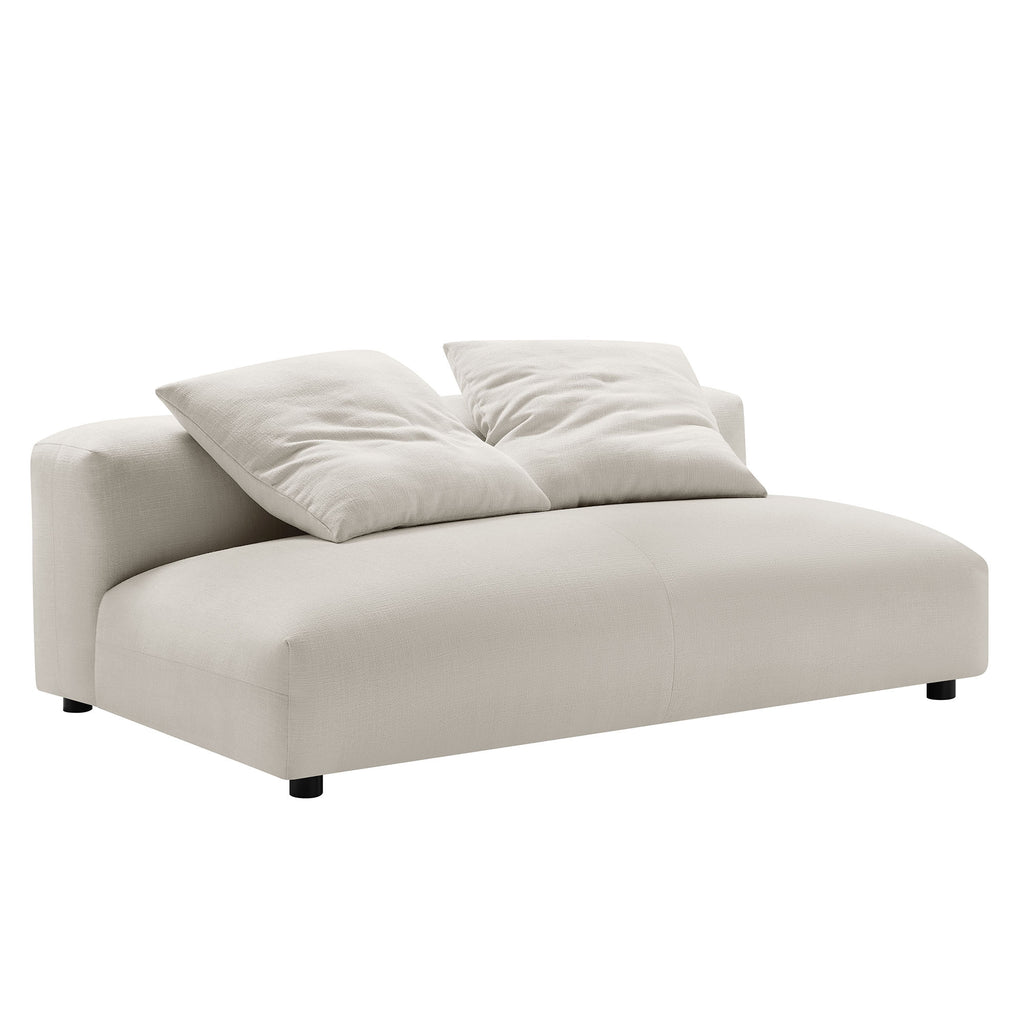Solace Modular Upholstered Fabric Armless Loveseat and Ottoman Set - Salt