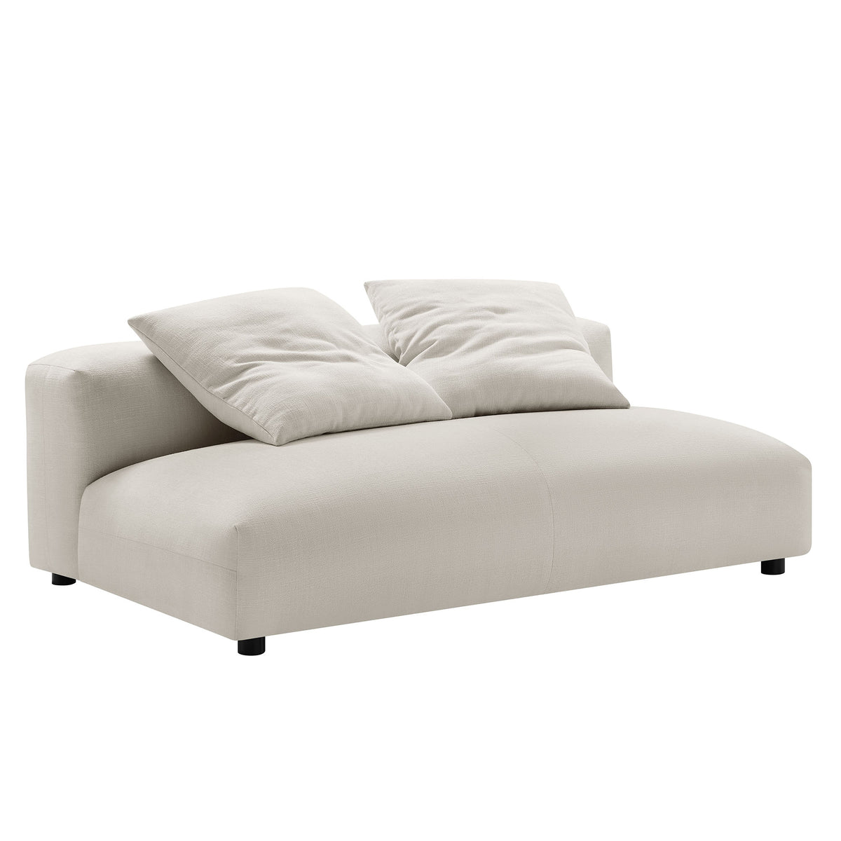 Solace 2-Piece Modular Upholstered Fabric Sectional Sofa With Chaise - Salt