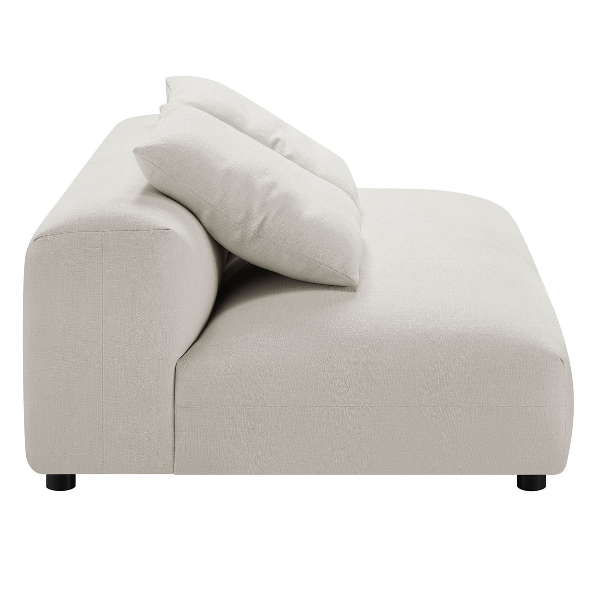Solace Modular Upholstered Fabric Armless Loveseat - Salt