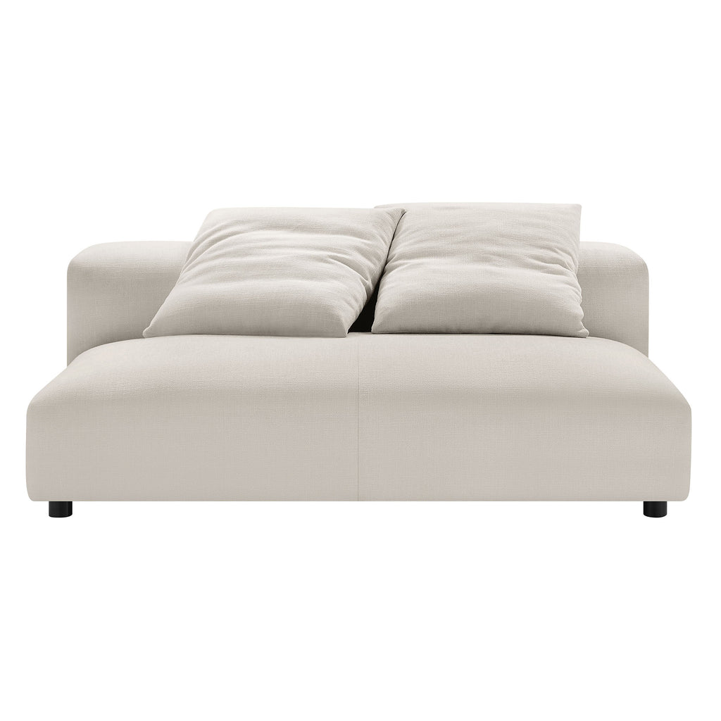 Solace Modular Upholstered Fabric Armless Loveseat - Salt