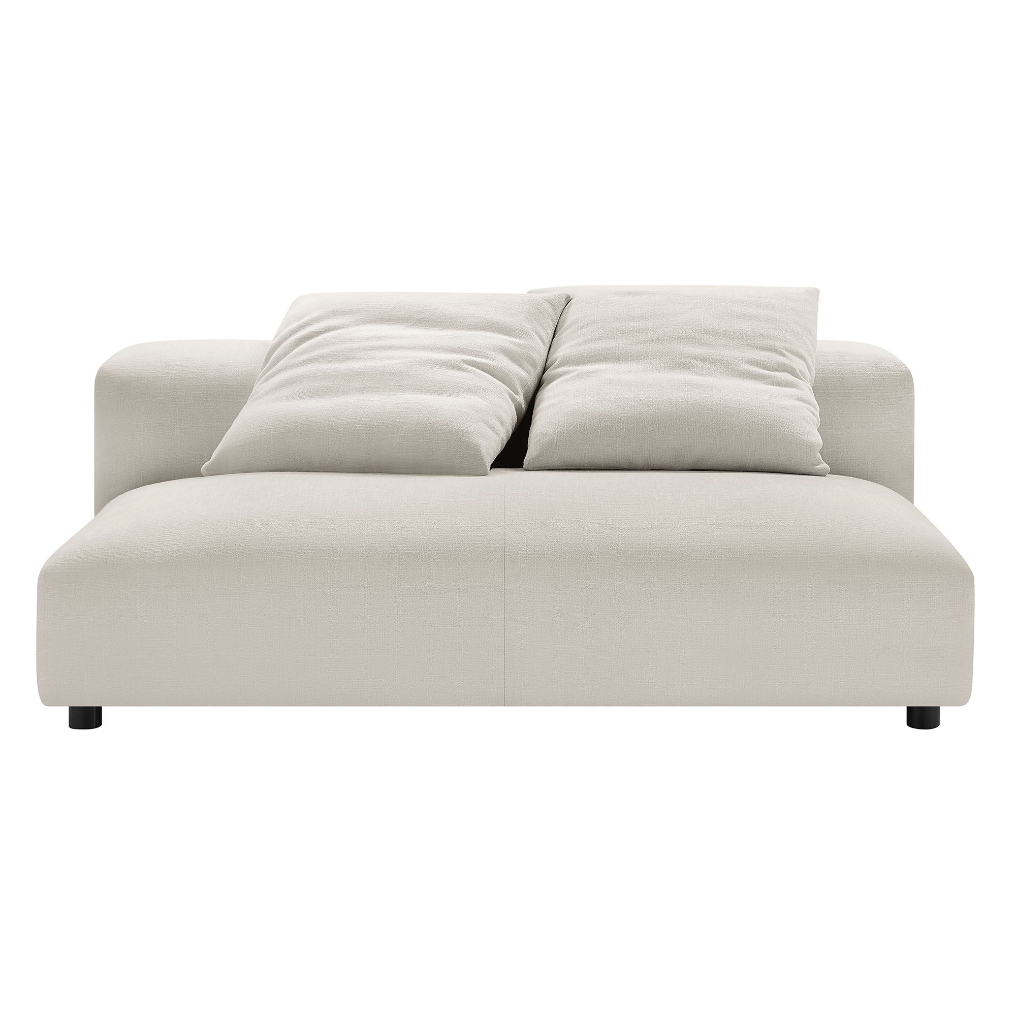 Solace Modular Upholstered Fabric Armless Loveseat and Ottoman Set - Salt