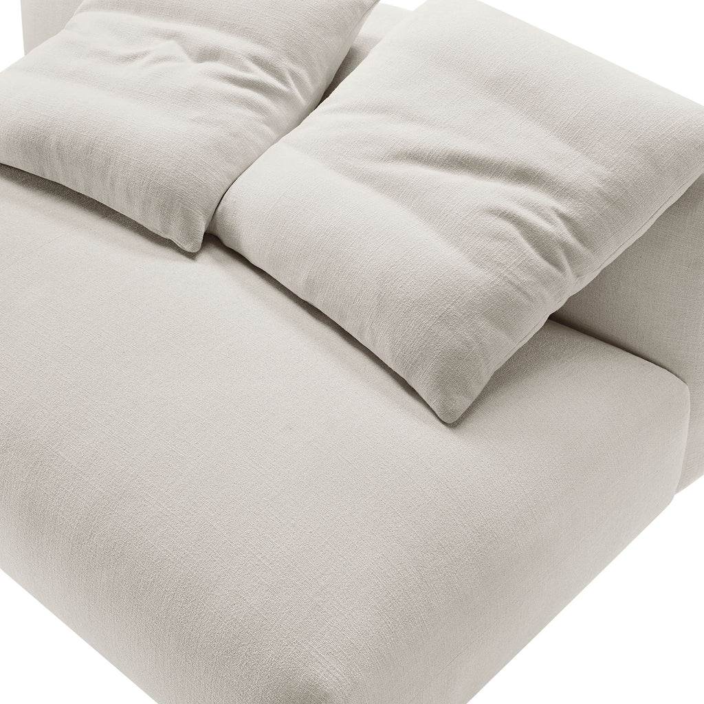 Solace Modular Upholstered Fabric Armless Loveseat - Salt