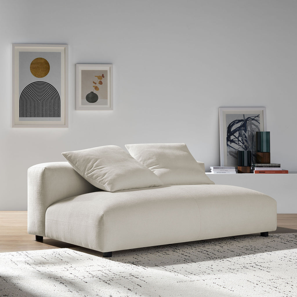 Solace Modular Upholstered Fabric Armless Loveseat - Salt