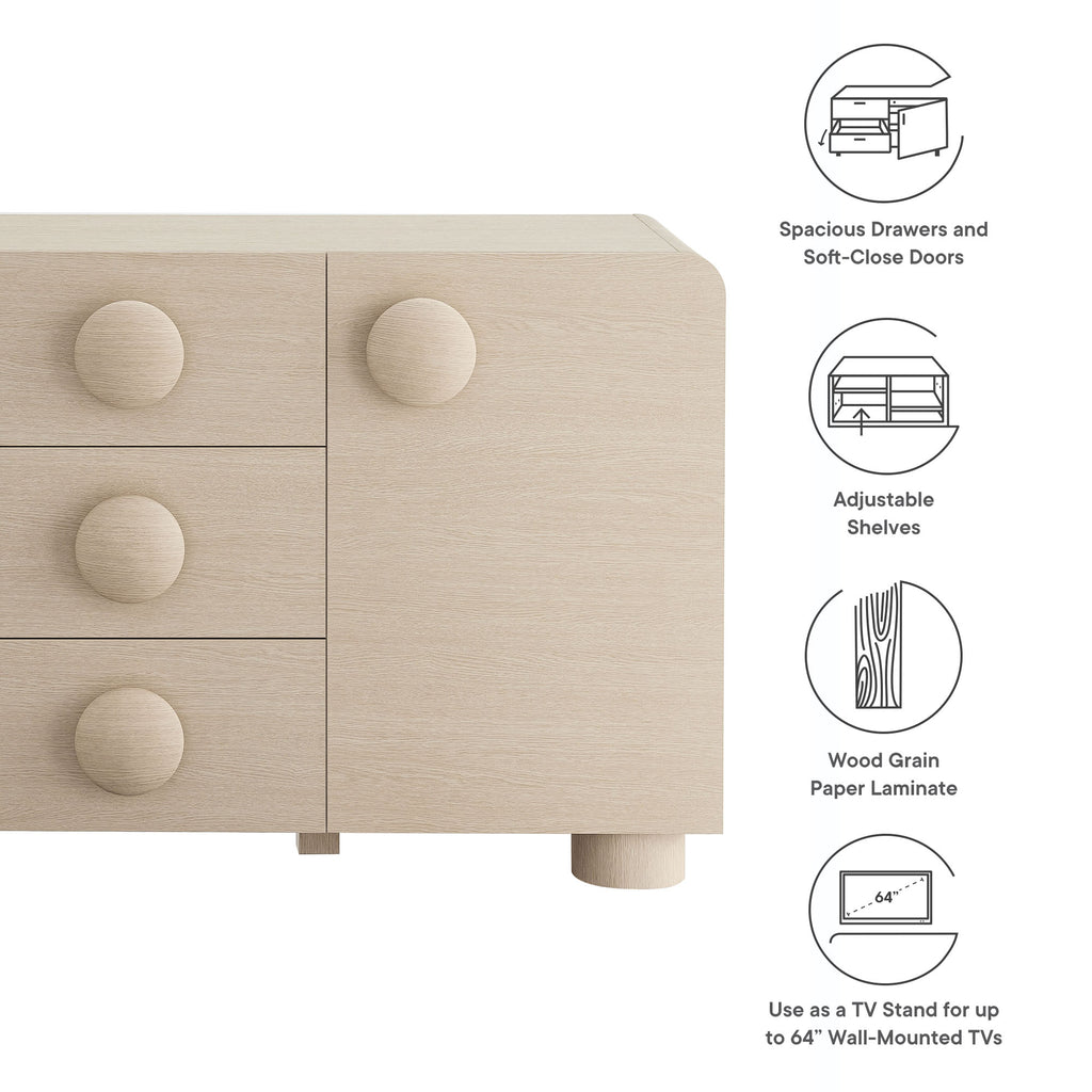 Sonnet 57" Sideboard Storage Cabinet - Ash