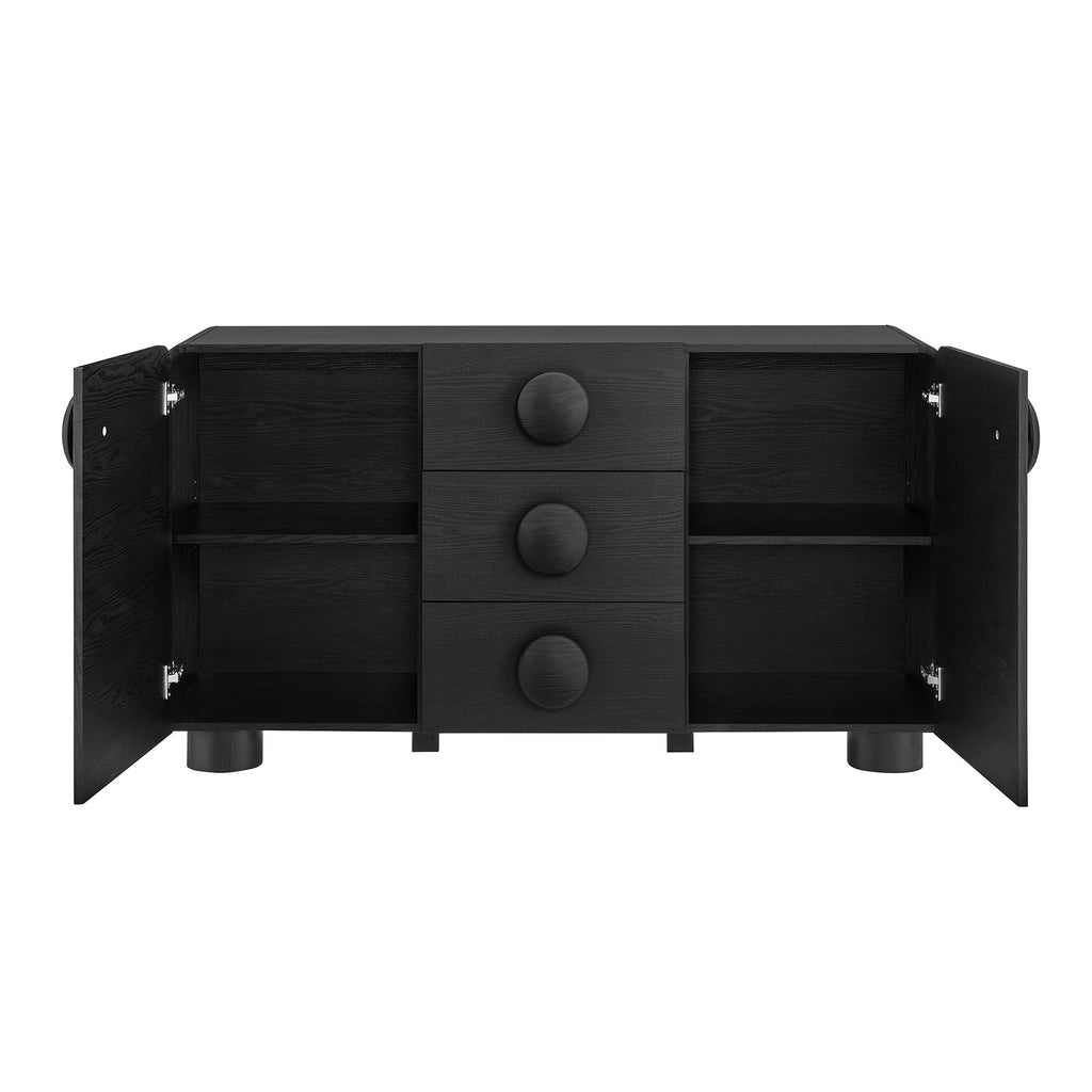 Sonnet 57" Sideboard Storage Cabinet - Black