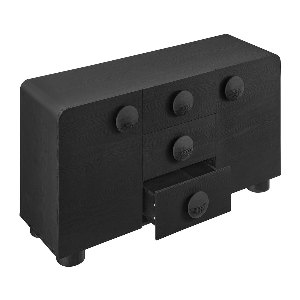 Sonnet 57" Sideboard Storage Cabinet - Black