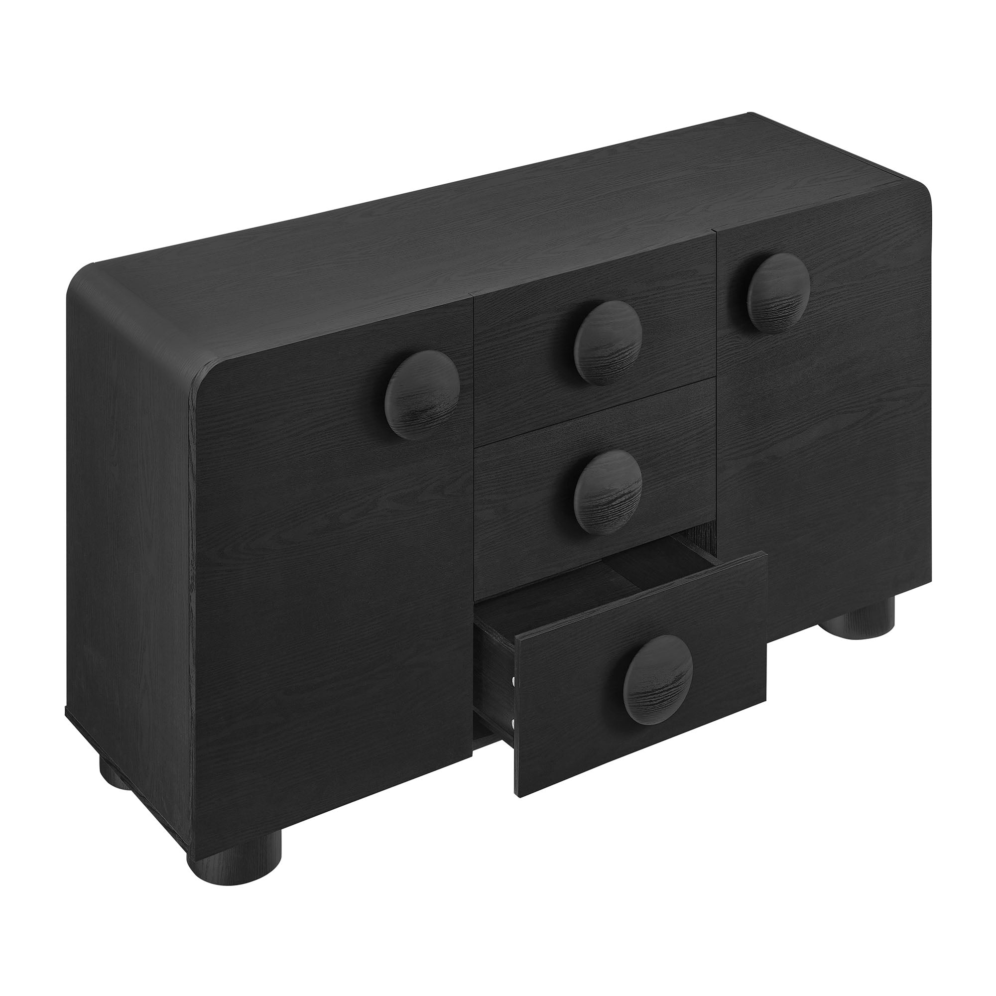 Sonnet 57" Sideboard Storage Cabinet - Black