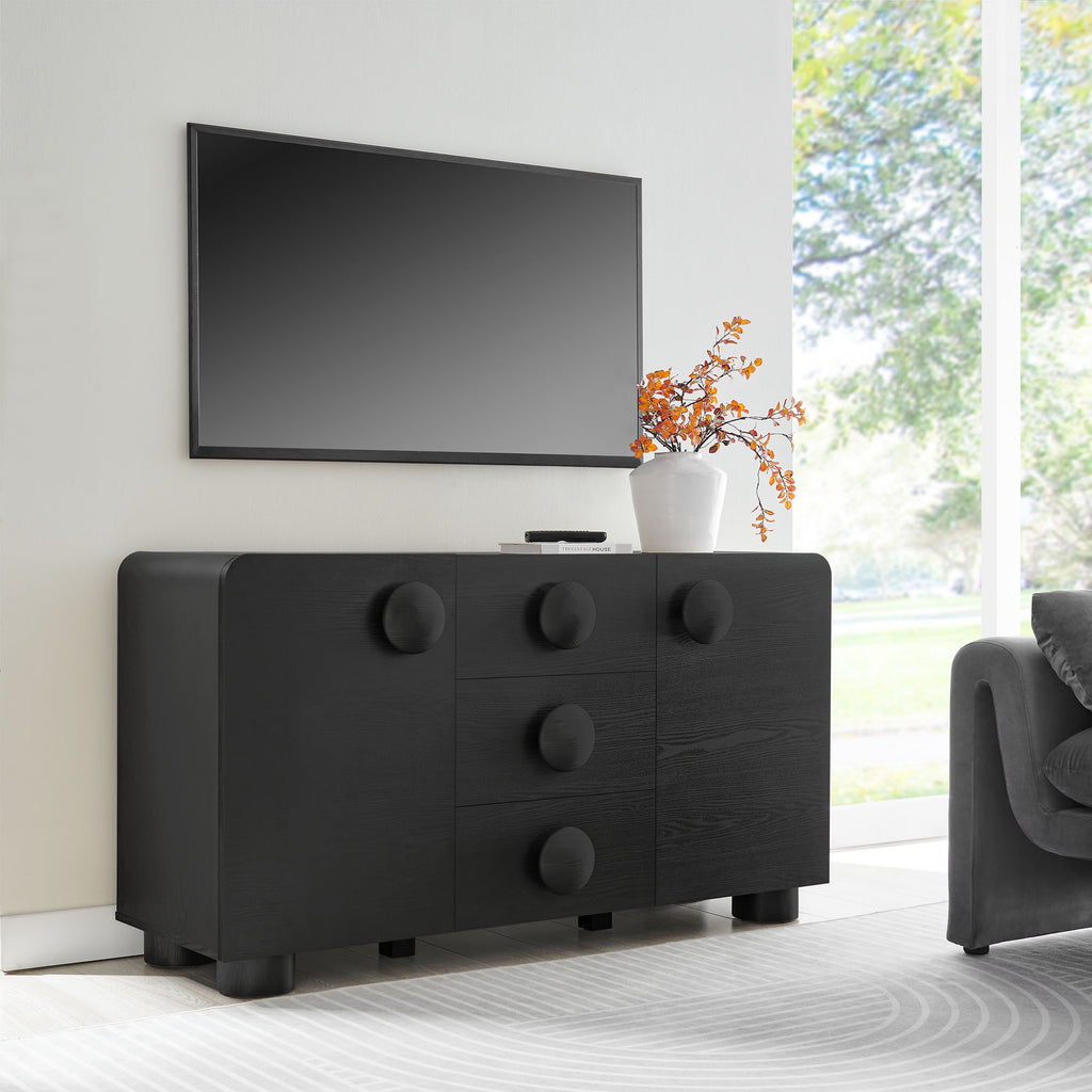 Sonnet 57" Sideboard Storage Cabinet - Black